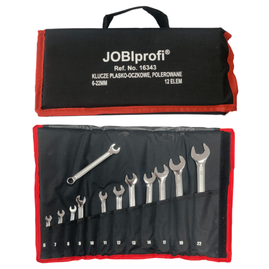 KLUCZE PŁASKO-OCZKOWE 6-22 MM 12 ELEM. POL "JOBI" -zdjęcie numer 1
