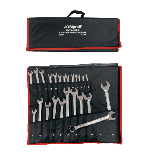 KLUCZE PŁASKO-OCZKOWE 6-32 MM 24 ELEM. POL "JOBI" -zdjęcie numer 1