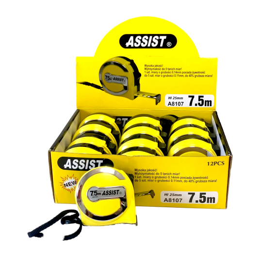 MIARA ZWIJANA 7,5 M ŻÓŁTA ASSIST, GR. 0,14MM -zdjęcie numer 1