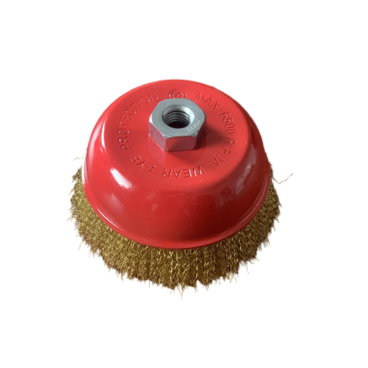 SZCZOTKA CZOŁOWA Z GWINTEM M14 125MM MOSIĘŻNA -zdjęcie numer 1