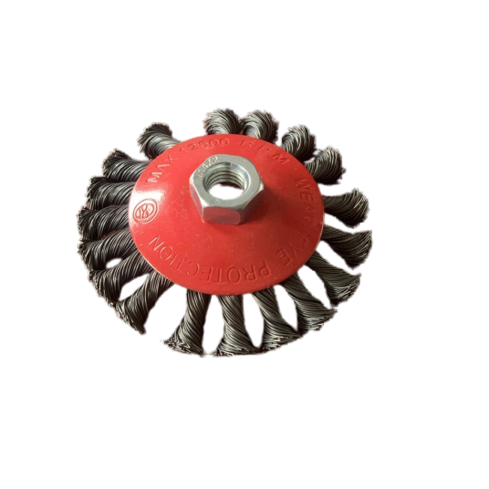 SZCZOTKA TARCZOWA Z GW.M14 100MM STAL.SPLOT 0.5MM -zdjęcie numer 1