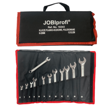 KLUCZE PŁASKO-OCZKOWE 6-22 MM 12 ELEM. POL "JOBI"