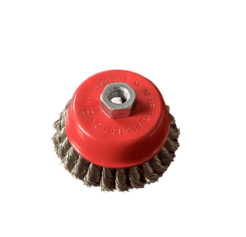 SZCZOTKA CZOŁOWA Z GW.M14 100MM STALOWA SPLOT0.5MM