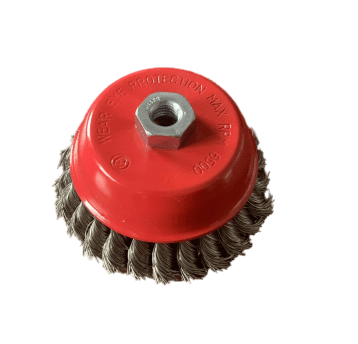 SZCZOTKA CZOŁOWA Z GW.M14 125MM STALOWA SPLOT0.5MM