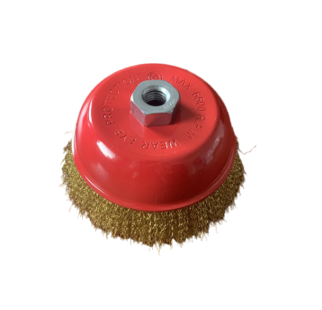 SZCZOTKA CZOŁOWA Z GWINTEM M14 125MM MOSIĘŻNA