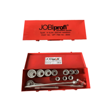 ZESTAW NARZĘDZI JOBIPROFI 3/4", 15EL.22-50MM 12KĄT