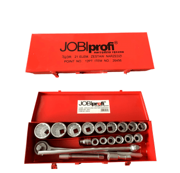 ZESTAW NARZĘDZI JOBIPROFI 3/4", 21EL.19-50MM 12KĄT