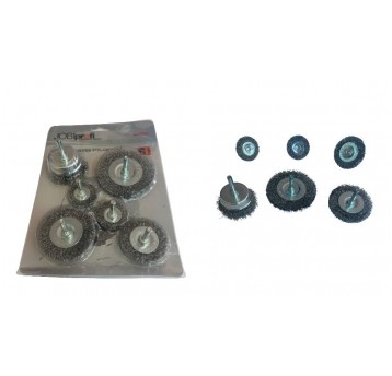 ZESTAW SZCZOTEK Z TRZPIENIEM, HEX, 6EL., STAL